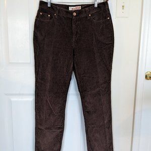 Mid-Rise Classic Stretch Lean Corduroys, Dark Brown, 14 Average